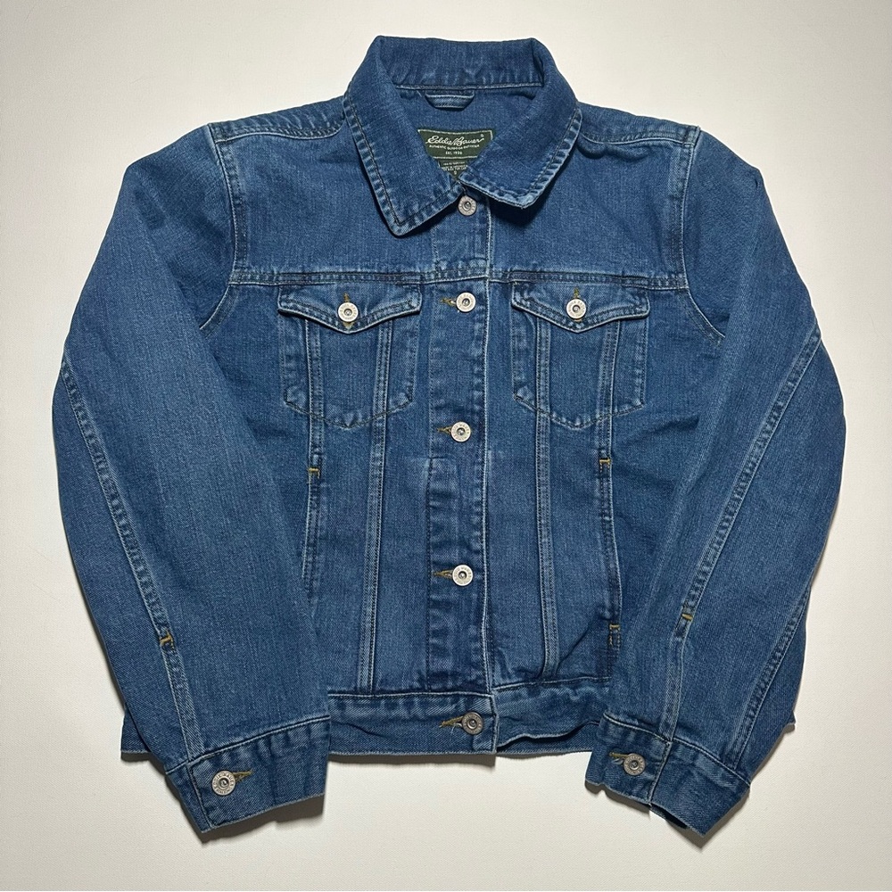 Eddie Bauer Classic Original Denim Trucker Jacket, Cotton, Button - Womens Small